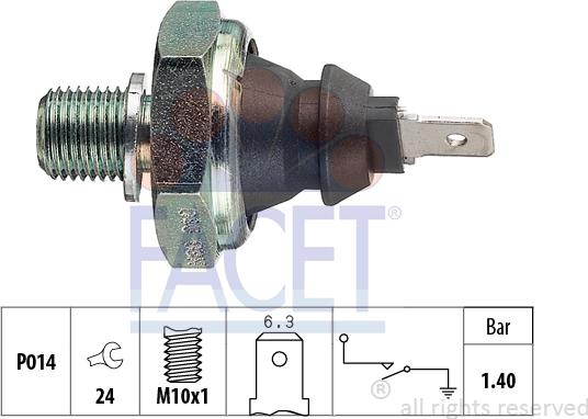 FACET 7.0046 - Sender Unit, oil pressure car-mod.net