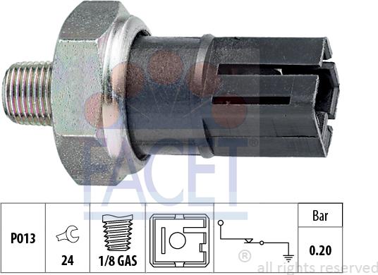 FACET 7.0042 - Sender Unit, oil pressure car-mod.net