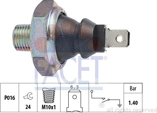FACET 7.0051 - Sender Unit, oil pressure car-mod.net