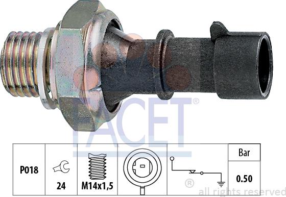 FACET 7.0069 - Sender Unit, oil pressure car-mod.net