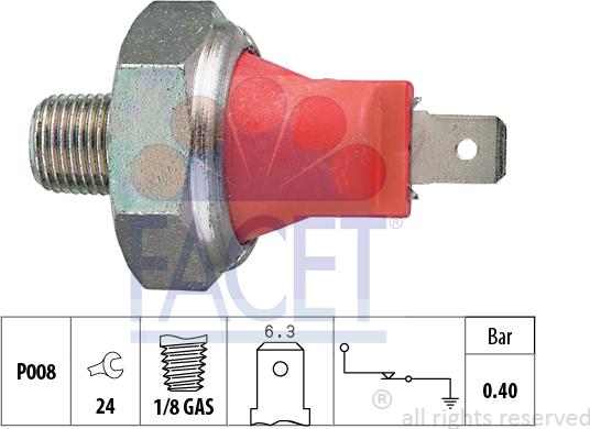 FACET 7.0017 - Sender Unit, oil pressure car-mod.net
