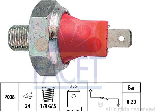 FACET 7.0035 - Sender Unit, oil pressure car-mod.net