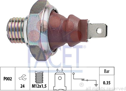 FACET 7.0026 - Sender Unit, oil pressure car-mod.net