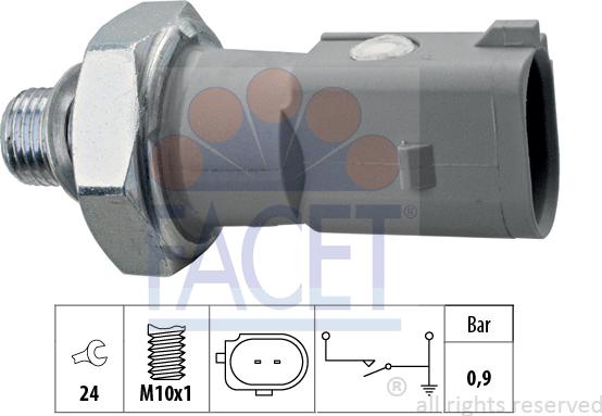 FACET 7.0197 - Sender Unit, oil pressure car-mod.net