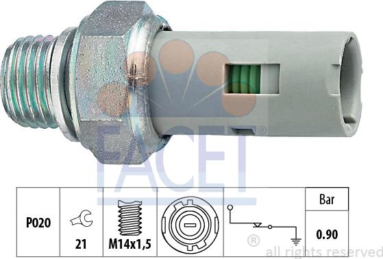FACET 7.0153 - Sender Unit, oil pressure car-mod.net