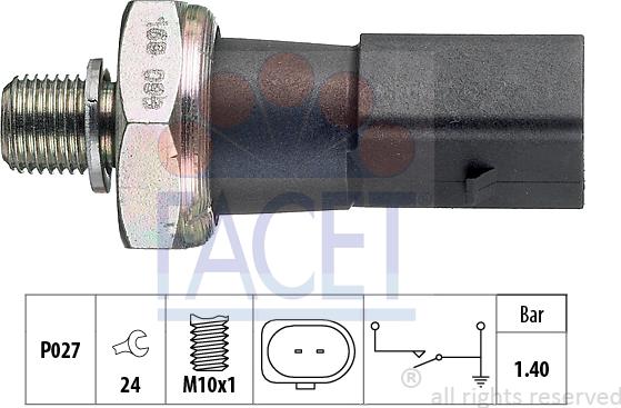 FACET 7.0168 - Sender Unit, oil pressure car-mod.net