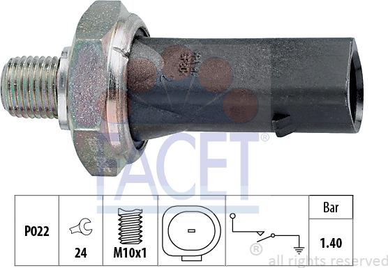 FACET 7.0135 - Sender Unit, oil pressure car-mod.net