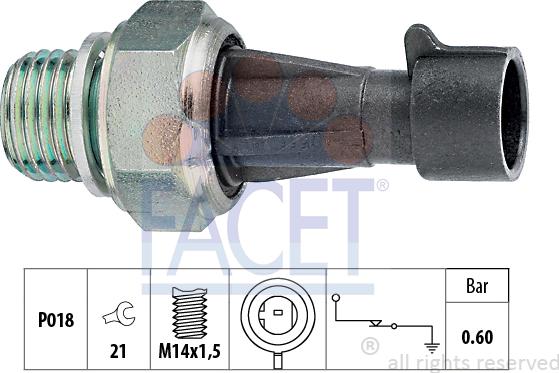 FACET 7.0129 - Sender Unit, oil pressure car-mod.net