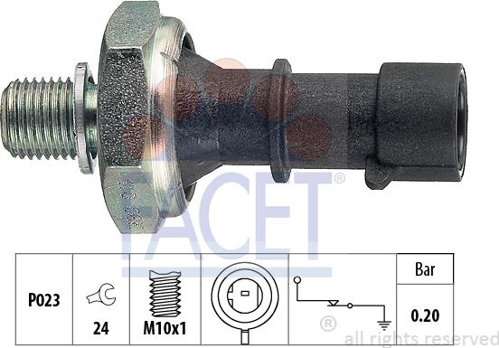FACET 7.0170 - Sender Unit, oil pressure car-mod.net