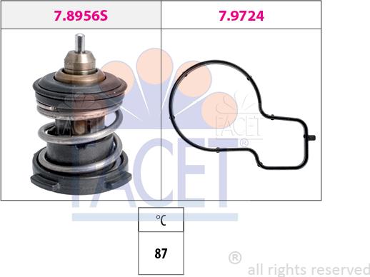 FACET 7.8956 - Coolant thermostat / housing car-mod.net