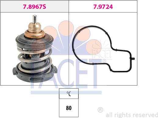 FACET 7.8967 - Coolant thermostat / housing car-mod.net