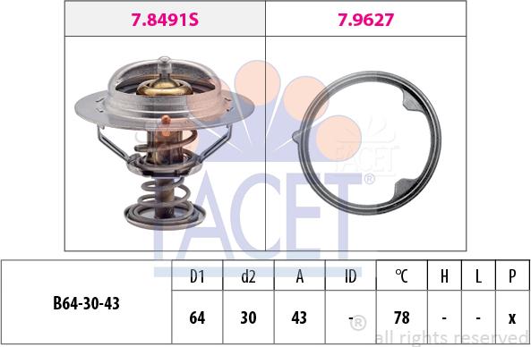 FACET 7.8491 - Coolant thermostat / housing car-mod.net