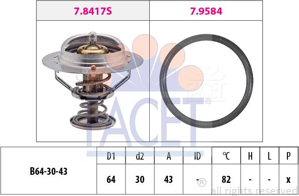 FACET 7.8417 - Coolant thermostat / housing car-mod.net