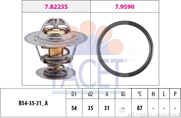 FACET 7.8432 - Coolant thermostat / housing car-mod.net