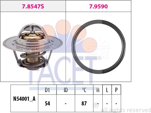 FACET 7.8547 - Coolant thermostat / housing car-mod.net