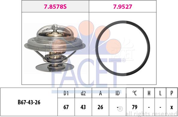 FACET 7.8577 - Coolant thermostat / housing car-mod.net