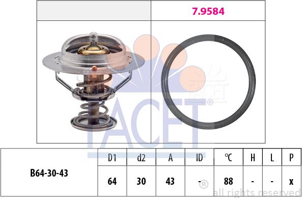 FACET 7.8651 - Coolant thermostat / housing car-mod.net