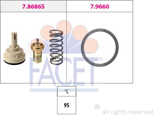 FACET 7.8686 - Coolant thermostat / housing car-mod.net