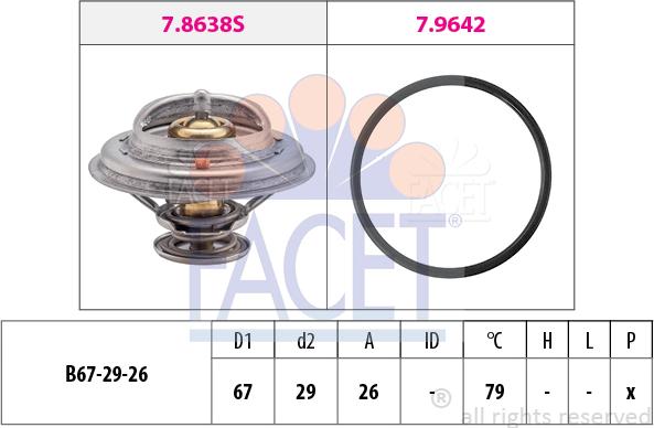 FACET 7.8638 - Coolant thermostat / housing car-mod.net