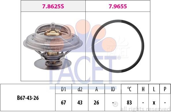 FACET 7.8625 - Coolant thermostat / housing car-mod.net