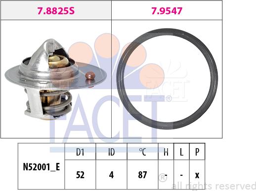 FACET 7.8825 - Coolant thermostat / housing car-mod.net