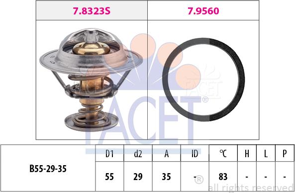 FACET 7.8323 - Coolant thermostat / housing car-mod.net