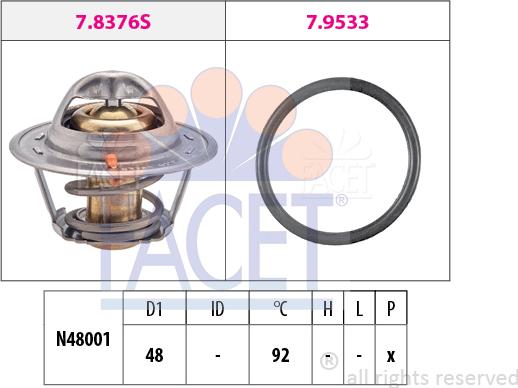 FACET 7.8376 - Coolant thermostat / housing car-mod.net
