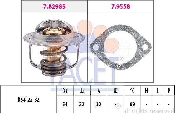FACET 7.8298 - Coolant thermostat / housing car-mod.net