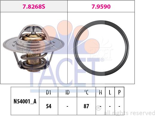 FACET 7.8268 - Coolant thermostat / housing car-mod.net