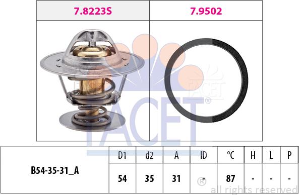 FACET 7.8278 - Coolant thermostat / housing car-mod.net