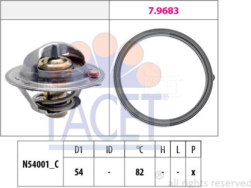 FACET 7.8727 - Coolant thermostat / housing car-mod.net