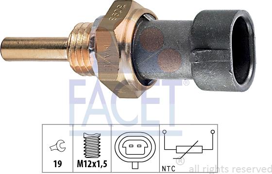 FACET 7.3098 - Sensor, oil temperature car-mod.net