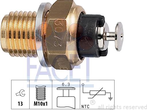 FACET 7.3073 - Sensor, oil temperature car-mod.net