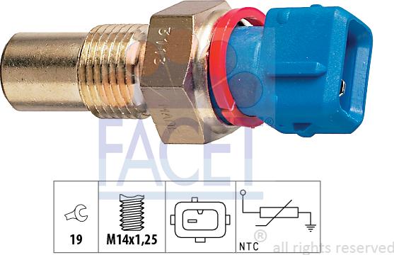 FACET 7.3113 - Sensor, oil temperature car-mod.net