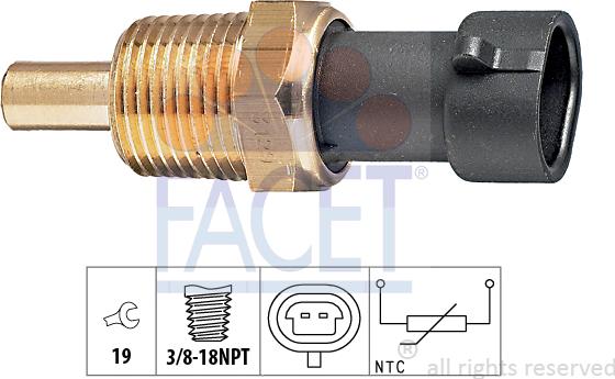 FACET 7.3129 - Sensor, oil temperature car-mod.net
