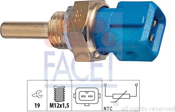 FACET 7.3128 - Sensor, oil temperature car-mod.net