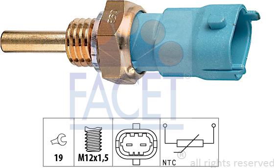 FACET 7.3239 - Sensor, oil temperature car-mod.net