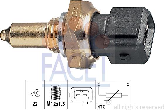 FACET 7.3272 - Sensor, oil temperature car-mod.net
