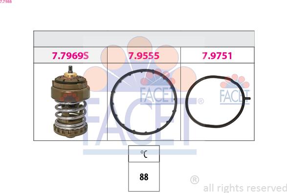 FACET 7.7988 - Coolant thermostat / housing car-mod.net