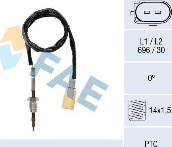 FAE 68059 - Sensor of exhaust gas Temperature car-mod.net