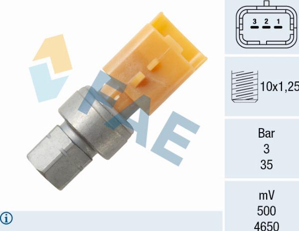 FAE 15807 - Pressure Switch, air conditioning car-mod.net