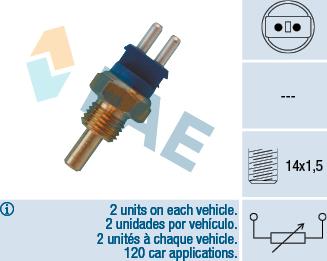 FAE 32580 - Coolant temperature Sensor car-mod.net