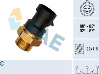 FAE 37900 - Temperature Switch, radiator / air conditioner fan car-mod.net
