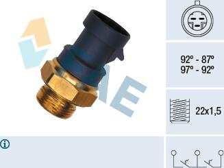 FAE 37910 - Temperature Switch, radiator / air conditioner fan car-mod.net