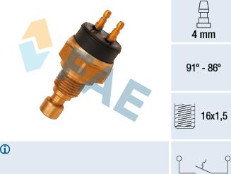 FAE 37450 - Temperature Switch, radiator / air conditioner fan car-mod.net