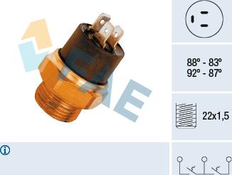 FAE 37800 - Temperature Switch, radiator / air conditioner fan car-mod.net