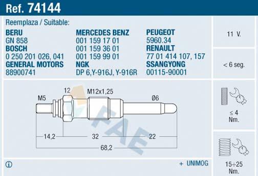 FAE 74144 - Glow Plug car-mod.net