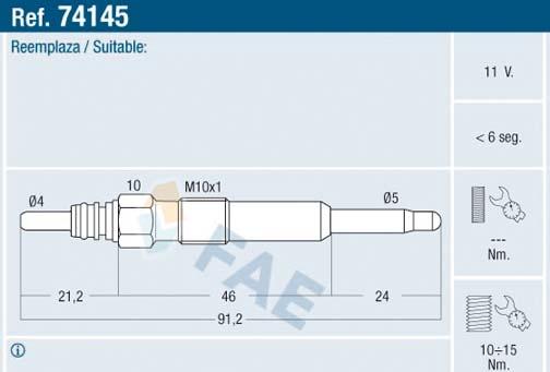 FAE 74145 - Glow Plug car-mod.net