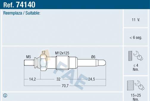 FAE 74140 - Glow Plug car-mod.net