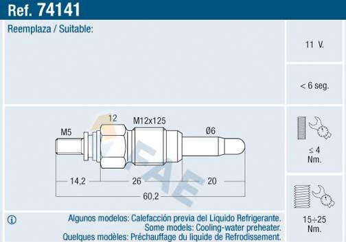 FAE 74141 - Glow Plug car-mod.net